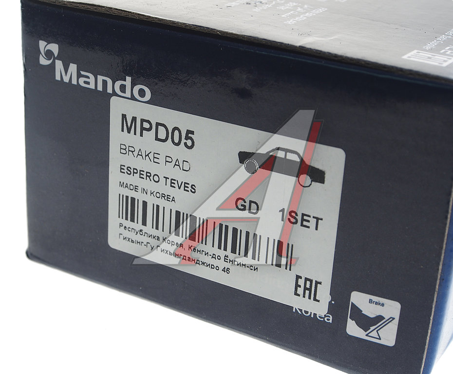 Изображение 3, MPD05 Колодки тормозные DAEWOO Nexia 16V, Espero передние (4шт.) MANDO