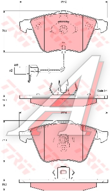 Изображение 4, GDB1617 Колодки тормозные AUDI A4 (01-), A6 (05-), A8 (03-) передние (4шт.) TRW