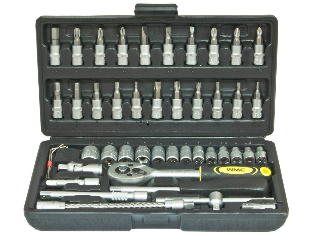 Изображение 1, WMC-2462-5 Набор инструментов 46 предметов слесарно-монтажный 1/4" DR WMC TOOLS