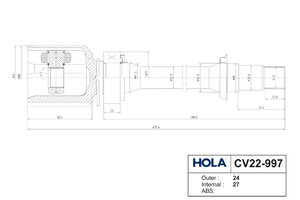 Изображение 4, CV22997 ШРУС внутренний TOYOTA Camry (06-) LEXUS ES240, ES350 (09-) HOLA