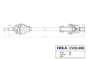 Изображение 4, CV52-998 Привод RENAULT Logan (04-) (1.4/1.6) колеса переднего левый HOLA