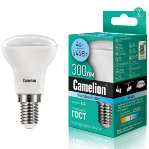 Изображение 1, LED4-R39/845/E14 Лампа светодиодная E14 R39 4W (45W) 220V холодный Ultra CAMELION