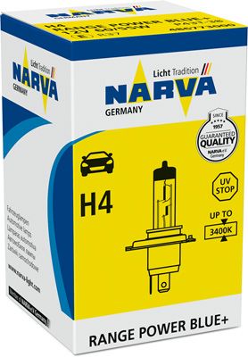 Изображение 1, 486773000 Лампа 12V H4 60/55W P43t-38 +50% Range Power Blue+ NARVA