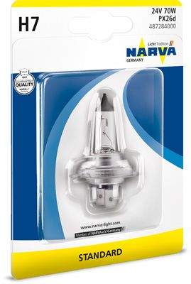 Изображение 1, 487284000 Лампа 24V H7 70W PX26d блистер (1шт.) Standard NARVA