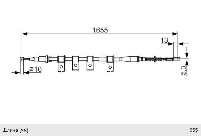 Изображение 1, 1987477920 Трос стояночного тормоза CHEVROLET Lanos (97-) левый BOSCH