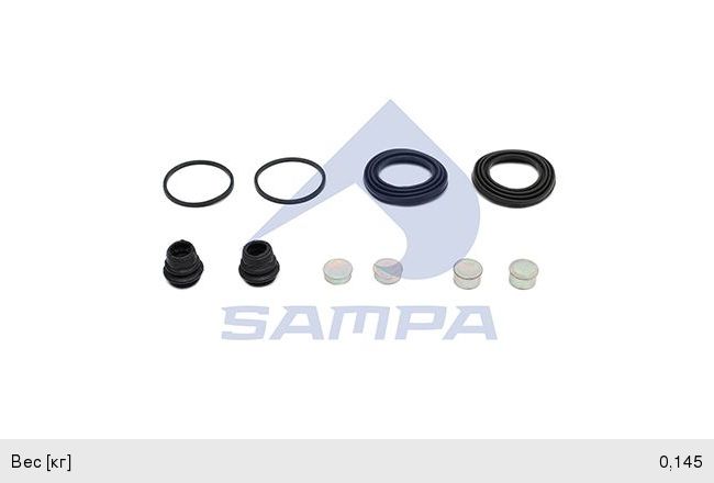 Изображение 1, 095.609 Ремкомплект суппорта ROR тормозного (пыльники, крышки, уплотнительные кольца, смазка) SAMPA
