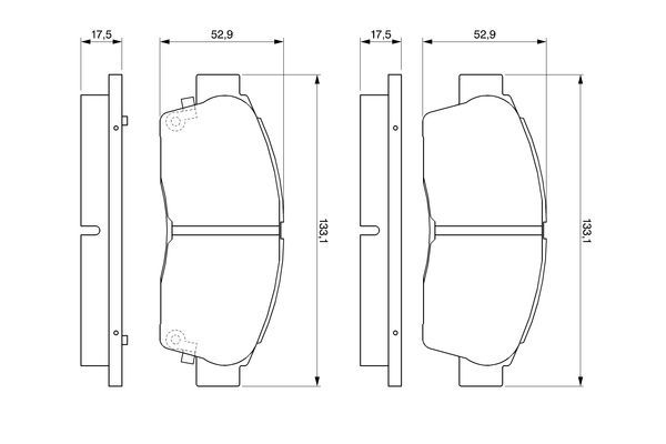 Изображение 1, 0986461123 Колодки тормозные TOYOTA Corolla (97-01) передние (4шт.) BOSCH