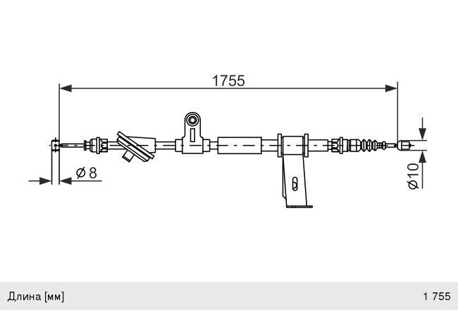 Изображение 1, 1987477111 Трос стояночного тормоза ALFA ROMEO 159 (05-11) левый BOSCH
