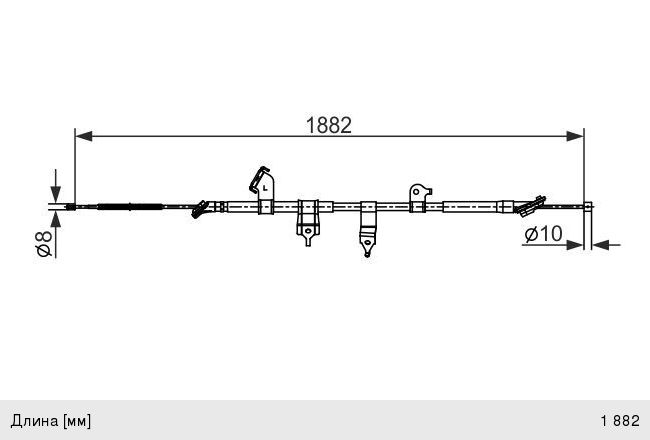 Изображение 1, 1987482567 Трос стояночного тормоза TOYOTA Rav 4 (05-12) левый BOSCH