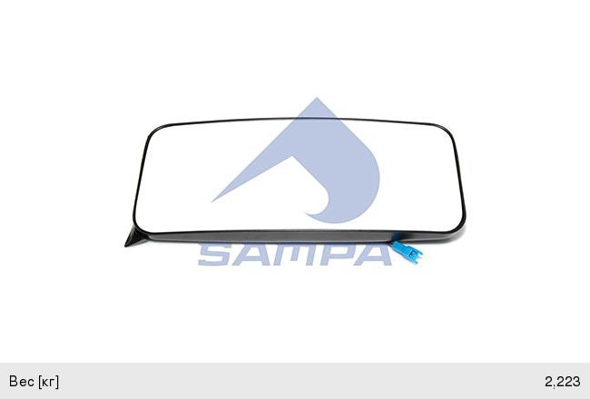 Изображение 1, 201.205 Зеркало боковое КАМАЗ-5490 MERCEDES Atego с подогревом прав (Уценка:без крепления и провода) SAMPA