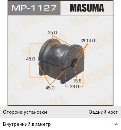 Изображение 1, MP-1127 Втулка стабилизатора HONDA Accord (08-13) заднего MASUMA